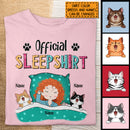 Official Sleep Shirt, Girl And Her Cats, Personalized Cat Breeds T-shirt, Gift For Cat Lovers