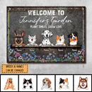 Metal Garden Sign, Gifts For Pet Lovers, Plant Smiles Grow Love Flowers Welcome Signs