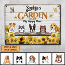 Metal Garden Sign, Gifts For Pet Lovers, My Happy Place Sunflower & Butterfly Personalized Housewarming Gifts