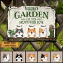 Garden Grown With Love, Plant & Flower Sign, Personalize Cat Breeds Metal Sign, Garden Decor