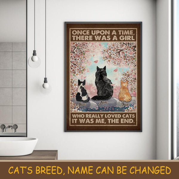 Once Upon A Time - Backside Cat - Personalized Cat Poster