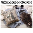 Home Is Where My Cats Are - Vintage Style - Personalized Cat Pillow