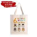 Reasons I Love Being A Cat Mom - Personalized Cat Tote Bag