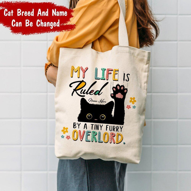 My Life Is Ruled By A Tiny Furry Overlord - Personalized Cat Tote Bag
