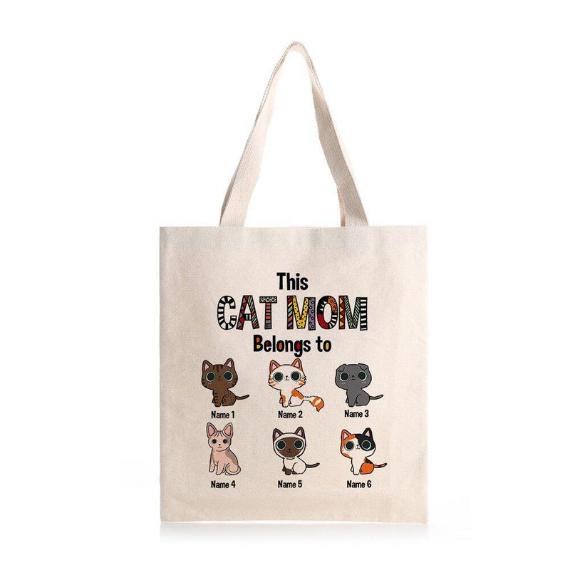 This Cat Mom Belongs To - Personalized Tote Bag