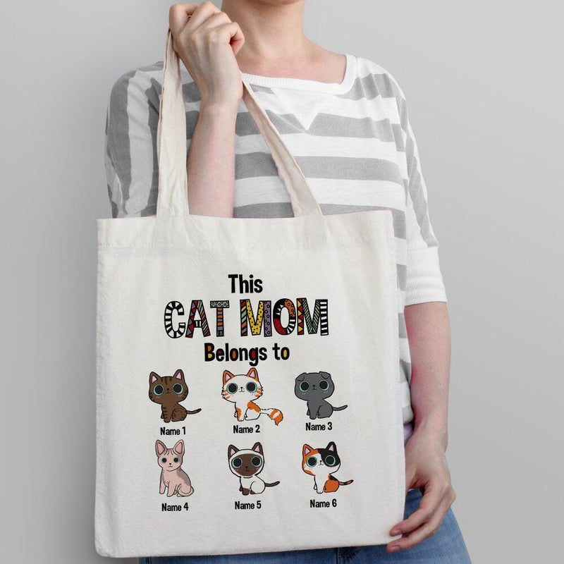 This Cat Mom Belongs To - Personalized Tote Bag