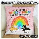 I Wish The Rainbow Bridge Had Visiting Hours - Personalized Cat Pink Pillow