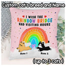 I Wish The Rainbow Bridge Had Visiting Hours - Personalized Cat Pink Pillow