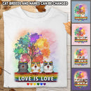 Love Is Love - LGBT Tree - Personalized Cat T-shirt