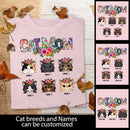 Cat Mom - Cat Wearing Floral Head Wreath - Personalized Cat T-shirt