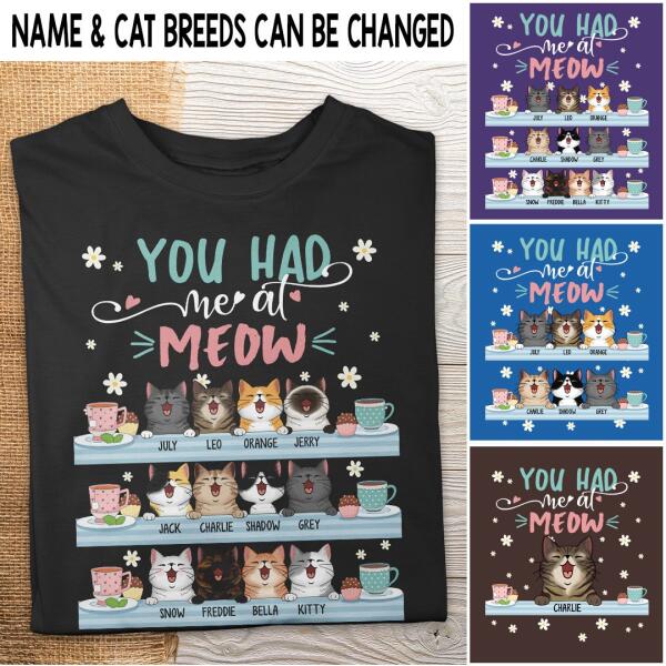 You Had Me At Meow - Personalized Cat T-shirt