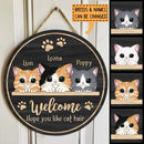 Welcome Hope You Like Cat Hair - Peeking Cute Cat - Personalized Cat Door Sign
