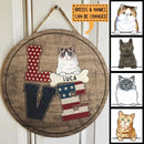 Love - American Art Print - Personalized Cat Door Sign