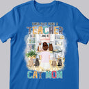 Kinda Busy Being A Teacher And A Cat Mom -Backside Cat - Personalized Cat T-shirt