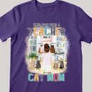 Kinda Busy Being A Teacher And A Cat Mom -Backside Cat - Personalized Cat T-shirt