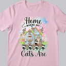 Home Is Where My Cats Are - Pastel Color House - Personalized Cat T-shirt