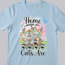 Home Is Where My Cats Are - Pastel Color House - Personalized Cat T-shirt