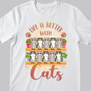 Life Is Better With Cats - Yellow Window - Personalized Cat T-shirt