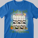 Just A Girl Who Loves Cats And Gardening - Cats On Gardens - Personalized Cat T-shirt