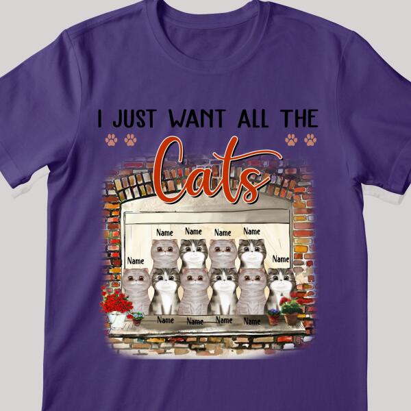 I Just Want All The Cats - Personalized Cat T-shirt
