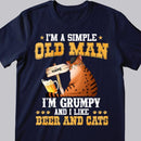 I'm Grumpy And I Like Beer And Cats - Cat Wear Beret Hat - Personalized Cat T-shirt