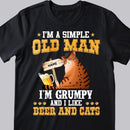 I'm Grumpy And I Like Beer And Cats - Cat Wear Beret Hat - Personalized Cat T-shirt