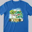 Just A Girl Who Loves Cats - Cute Kittens On Green Field - Personalized Cat T-shirt