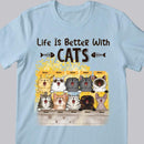 Life Is Better With Cats - Yellow Tree - Personalized Cat T-shirt