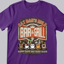 Cat Dad's Rule Bar & Grill - Retro Style - Personalize Cat T-shirt
