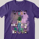 Life Is Better With Cats - Cats & Plants - Personalized Cat T-shirt