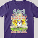 Cats Make Me Happy You Not So Much - Butterflies and Sunflowers - Personalized Cat T-shirt