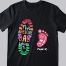 This Awesome Dad Belongs To - Foots and Paws Print - Personalized Cat T-shirt