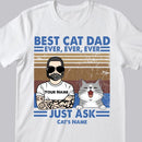 Best Cat Dad Ever Ever Ever - Retro Style - Personalized Cat T-shirt