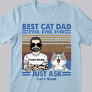 Best Cat Dad Ever Ever Ever - Retro Style - Personalized Cat T-shirt