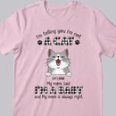 My Mom Said I'm A Baby - Plaid Print - Personalized Cat T-shirt