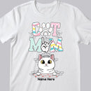 Cat Mom - Pastel Color Cute Peeking Cats - Personalized Cat T-shirt