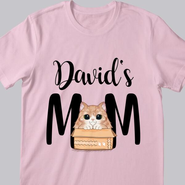 Cat Mom - Cat In Box - Personalized Cat T-shirt
