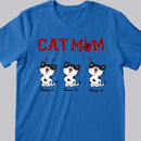 Cat Mom - Plaid Print - Personalized Cat T-shirt