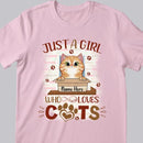 Just A Girl Who Love Cats - Personalized Cat T-shirt
