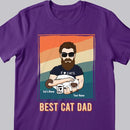 Best Cat Dad - Retro Style - Personalized Cat Lovers T-shirt