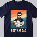 Best Cat Dad - Retro Style - Personalized Cat Lovers T-shirt