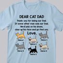 Dear Cat Dad Thank You For Being Our Dad  - Personalized Cat T-shirt