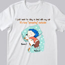 Stay In Bed With My Cat - Personalized Cat T-shirt