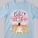 Life Is Better With Cats - Cherry Tree - Personalized Cat T-shirt