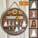Welcome - Sunflower Decoration - Personalized Cat Door Sign