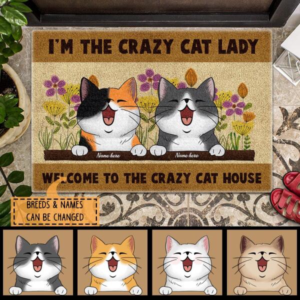 I'm The Crazy Cat Lady - Welcome - Personalized Cat Doormat