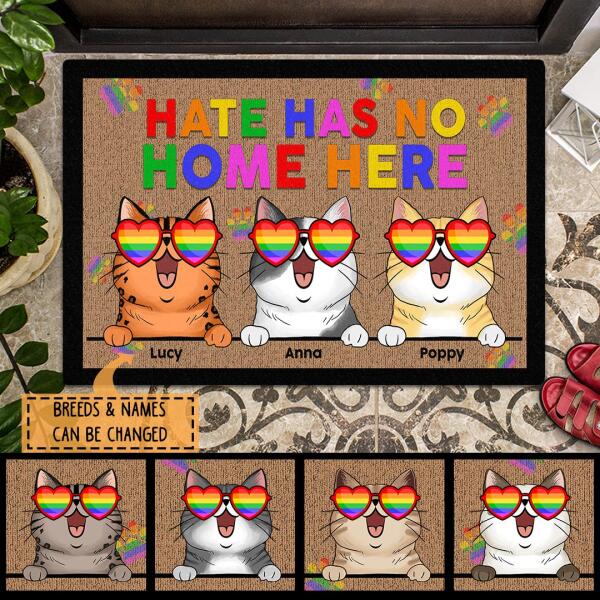 Hate Has No Home Here - LGBT - Personalized Cat Doormat