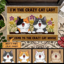 I'm The Crazy Cat Lady - Welcome - Personalized Cat Doormat