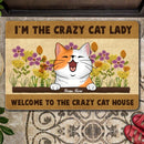 I'm The Crazy Cat Lady - Welcome - Personalized Cat Doormat