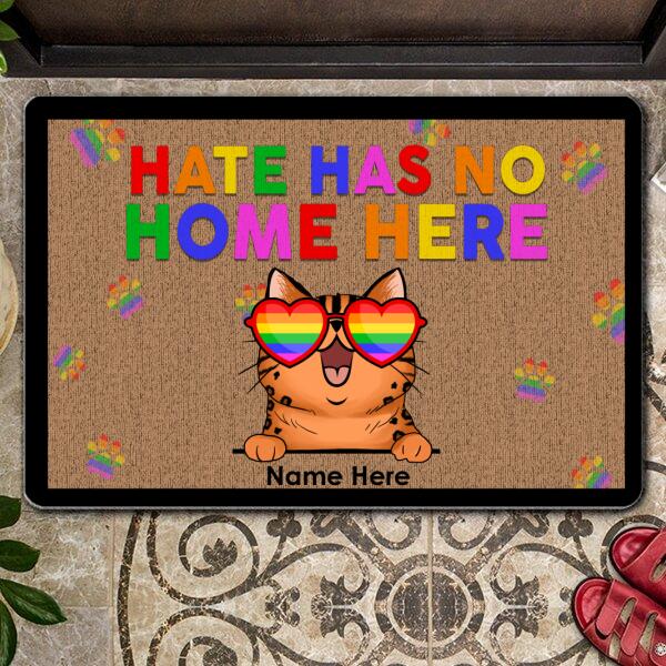 Hate Has No Home Here - LGBT - Personalized Cat Doormat